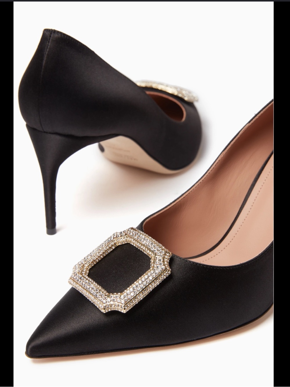 Malone Souliers Lina 45 embellished satin pumps